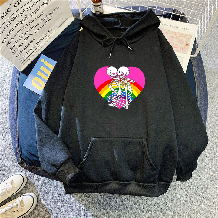 Ladies hoodie with colorful love motif Chic & Stil