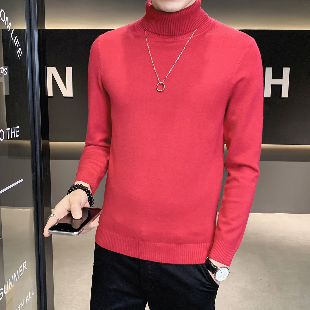 Men's sweater with high collar in soft knit Lune London
