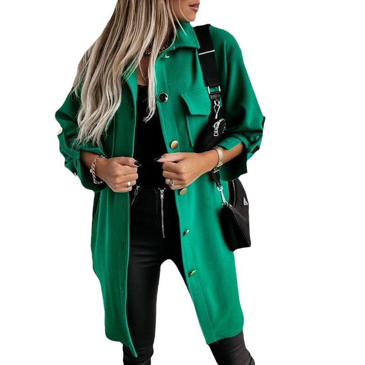 Elegant women's overshirt with practical pockets and snap front Lune London