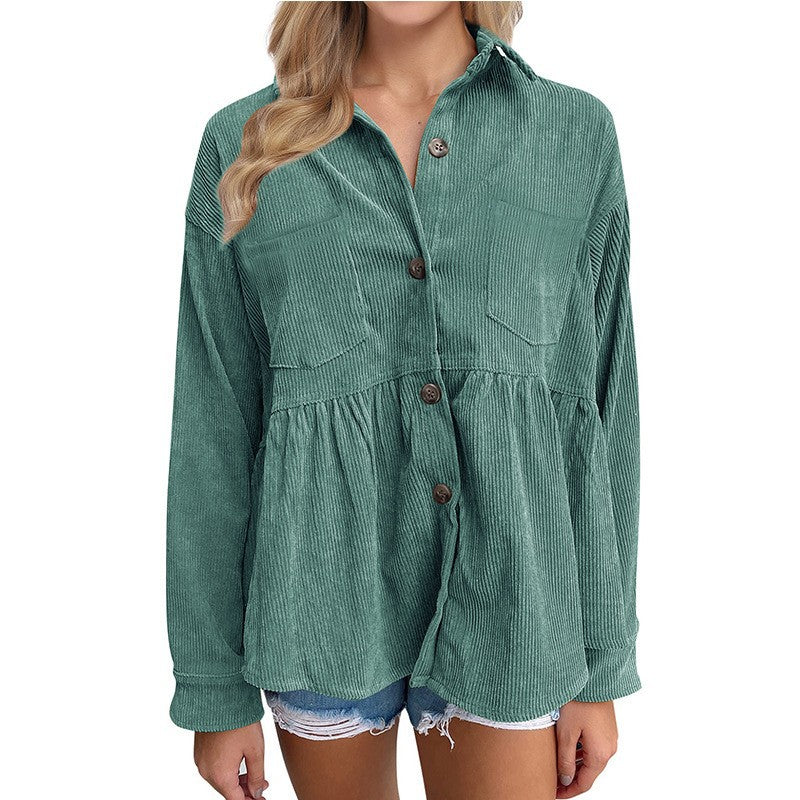 Velvet blouse for women with a voluminous cut Lune London