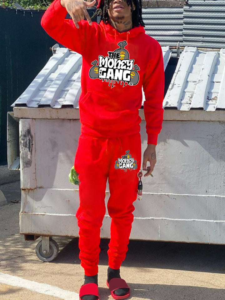 Men's hoodie and jogger sports set with creative graphic print Lune London