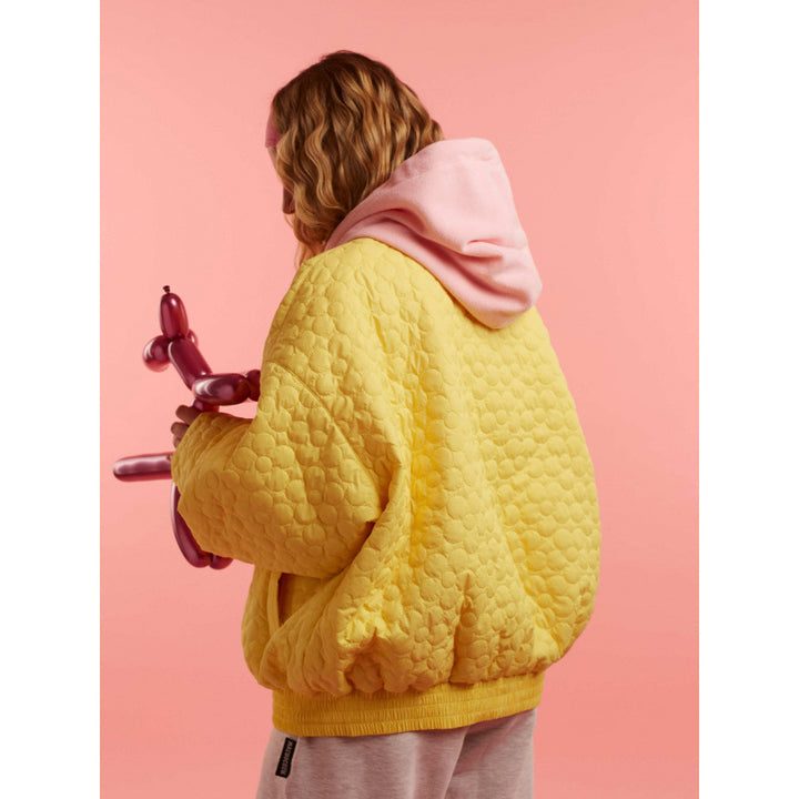 Lady oversized quilted jacket chic and style