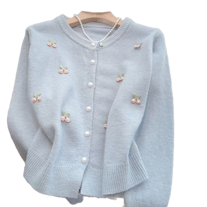 Ladies Elegant Knitted Waistcoat with Chic Floral Applications and Style