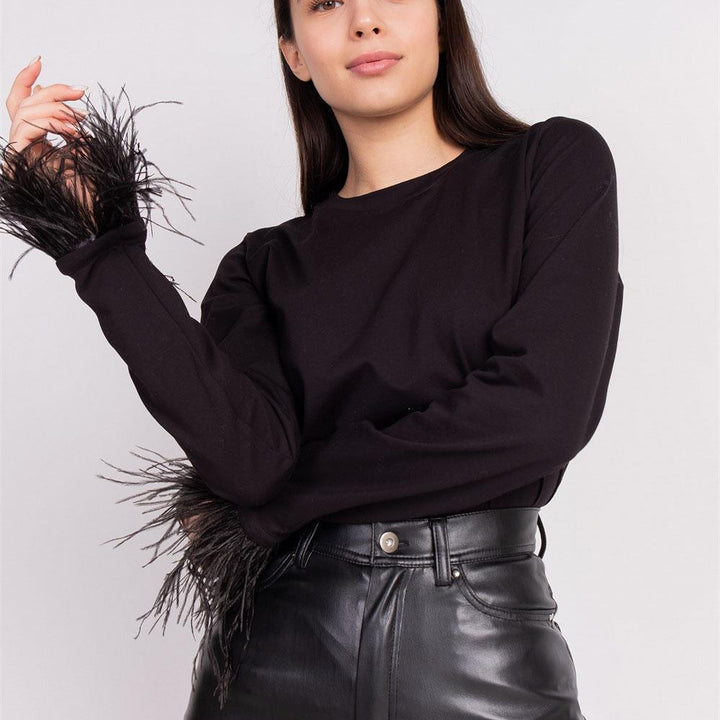 Women's sweatshirt with elegant feather details Lune London