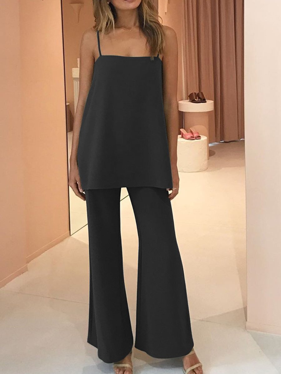 Ladies chic and stylish elegant jumpsuit with wide pants