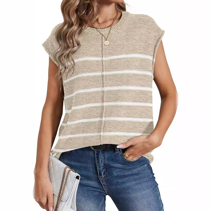 Casual knit tank top for women with trendy striped pattern Lune London