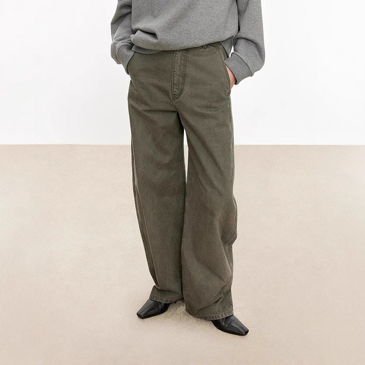 Pantalons en denim larges pour femmes à taille haute et coupe confortable Chic & Stil