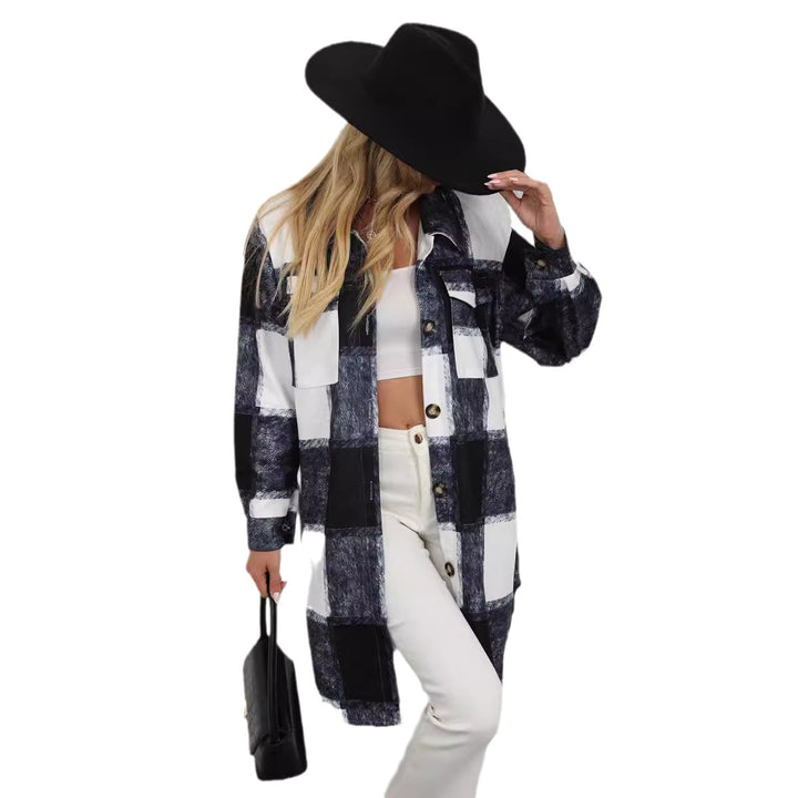 Checkered shirt jacket for women with elegant button details Lune London