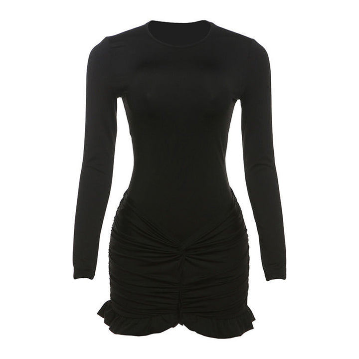 Lune London fitted long sleeve dress for women with ruffles