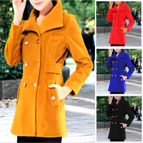 Trendy short coat for women with double row of buttons and belt Lune London