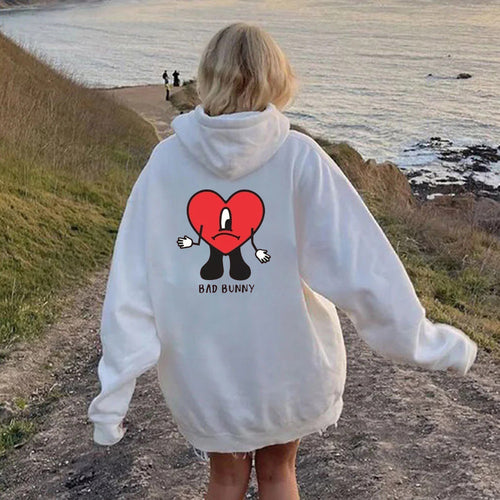 Hooded sweatshirt for women with creative heart pattern Lune London