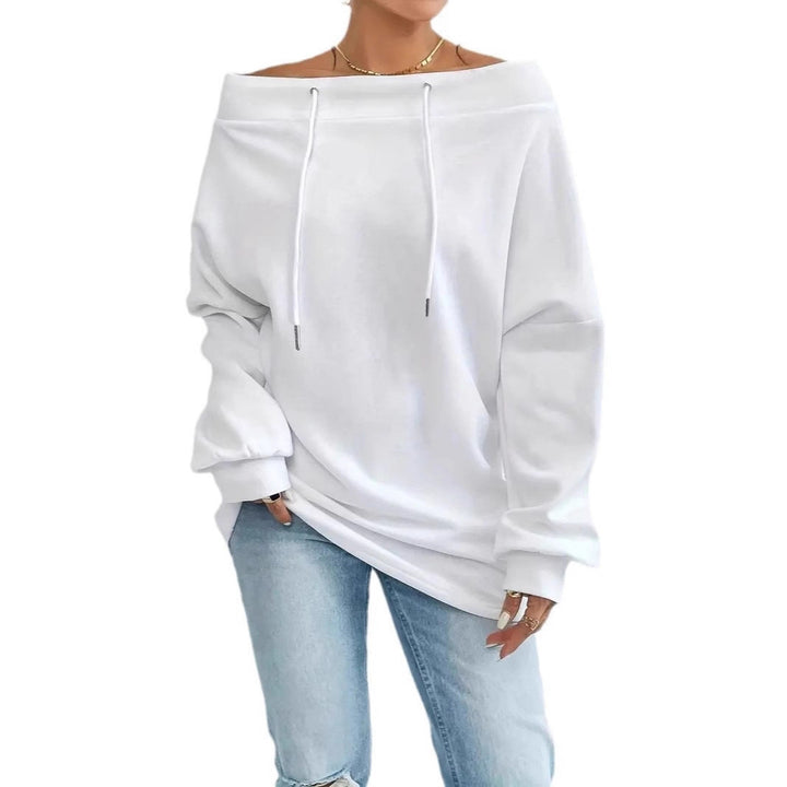 Oversized sweatshirt for women with casual neckline and off-shoulder Lune London
