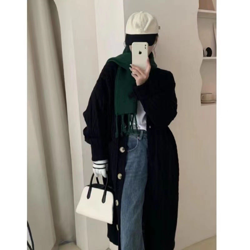 Manteau tricoté pour dames avec motif en câble et poches Chic & Stil