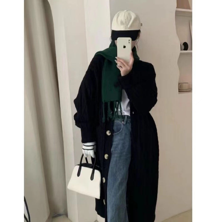 Manteau tricoté pour dames avec motif en câble et poches Chic & Stil