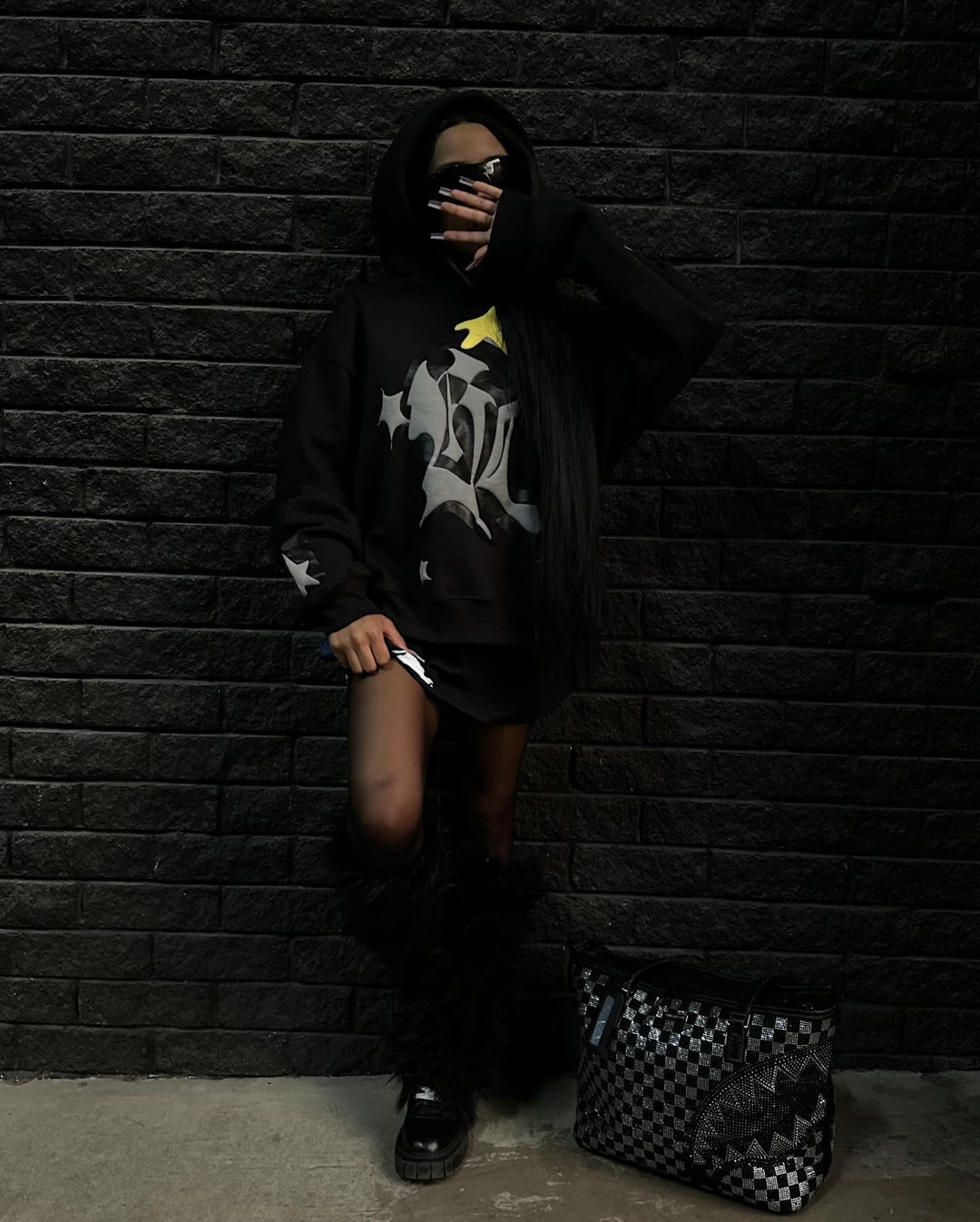 Ladies Oversized Hoodie with a Colorful Graphic Design Lune London