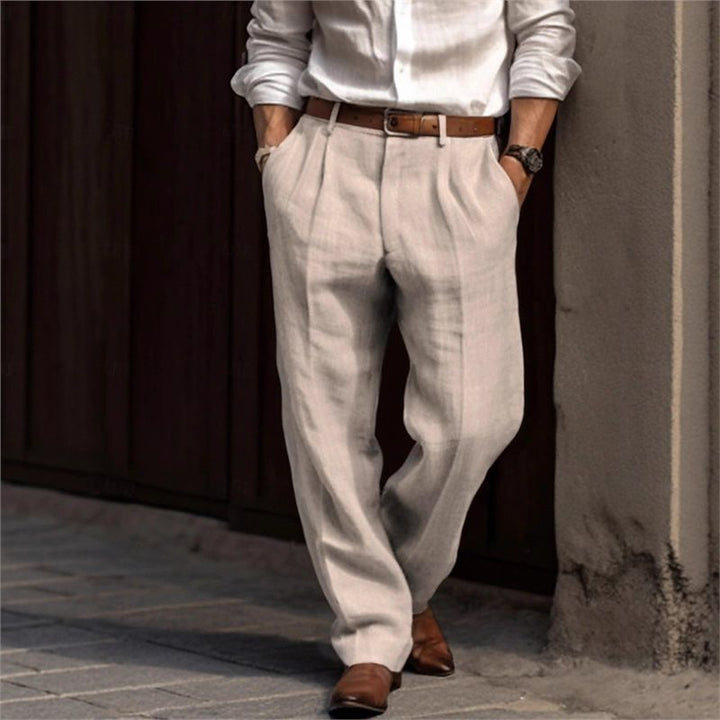 Pantalon en lin élégant pour hommes avec coupe décontractée et poches pratiques Chic und Stil