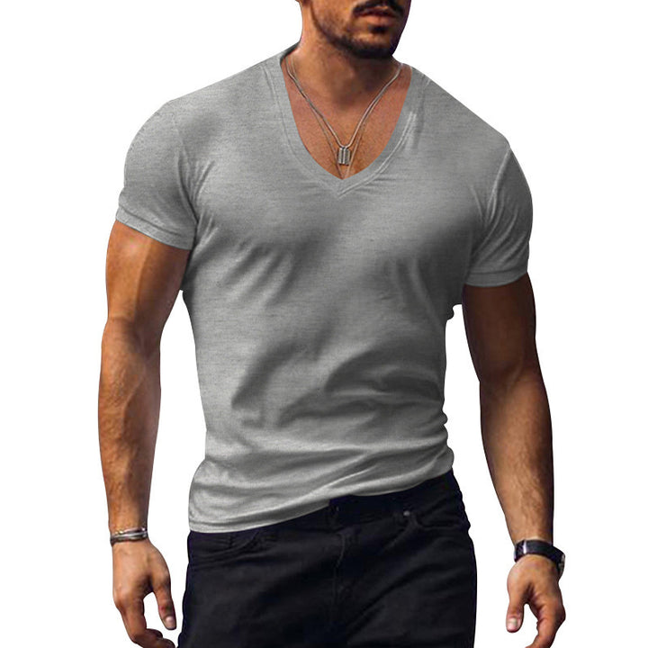 V-neck cotton blend breathable t-shirt for men Lune London