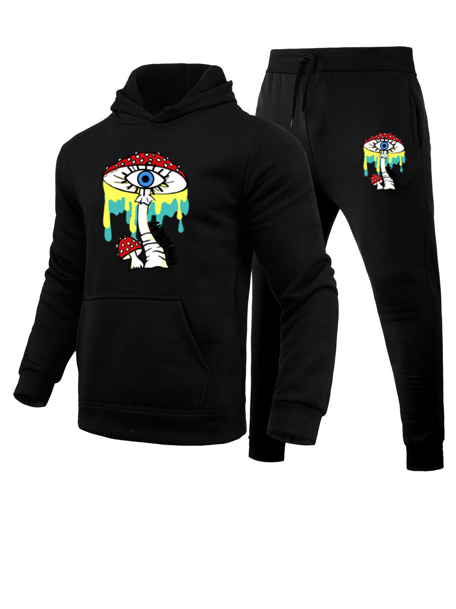 Hoodie and jogger set for women with artistic mushroom design Lune London