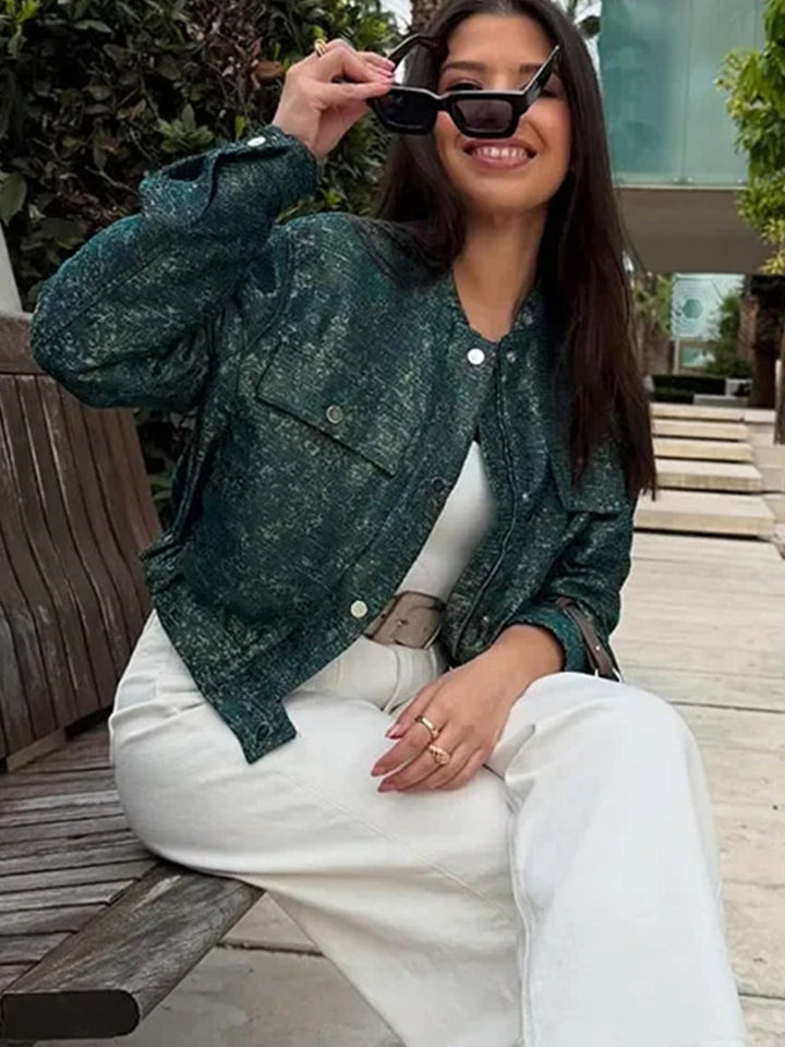 Fashionable women's utility jacket with pockets and snap buttons Lune London