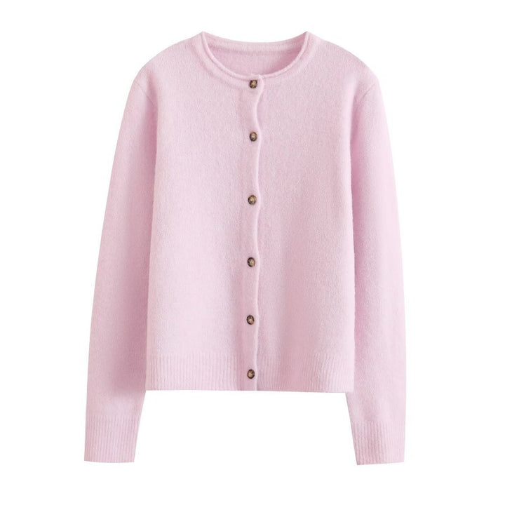 Comfortable knitted jacket for women with chic button details and style