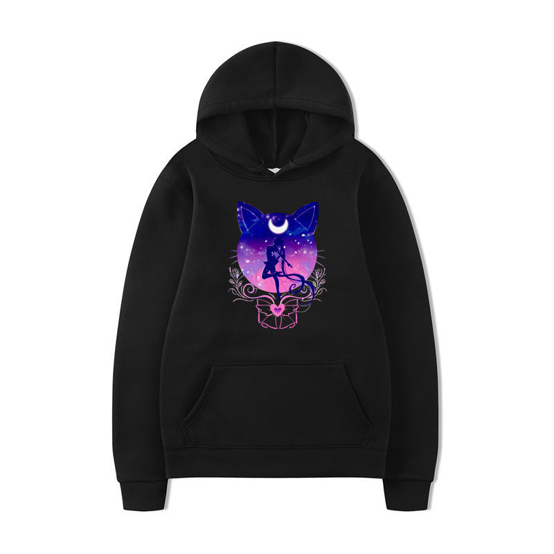 Women's hoodie with artistic cat design and comfortable fit Lune London