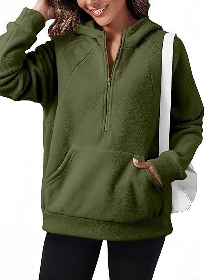 Fleece hooded sweatshirt for women with practical kangaroo pocket Lune London