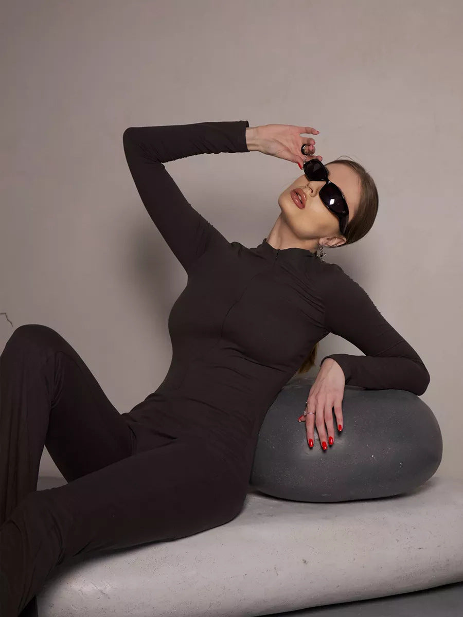 Women Sports Jumpsuit with Zip Closure and Fitted Cut Lune London