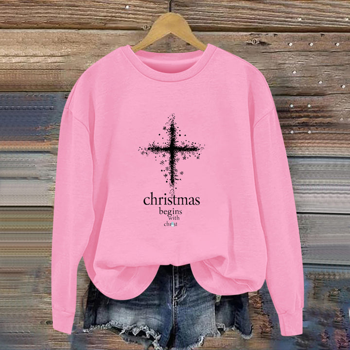 Sweat-shirt pour femmes avec motif chrétien et doublure intérieure douce Chic & Stil