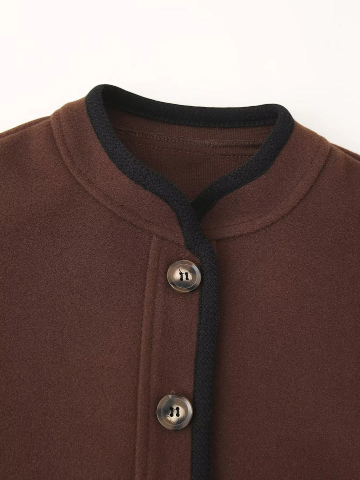 Elegant transitional jacket for women with decorative buttons Lune London