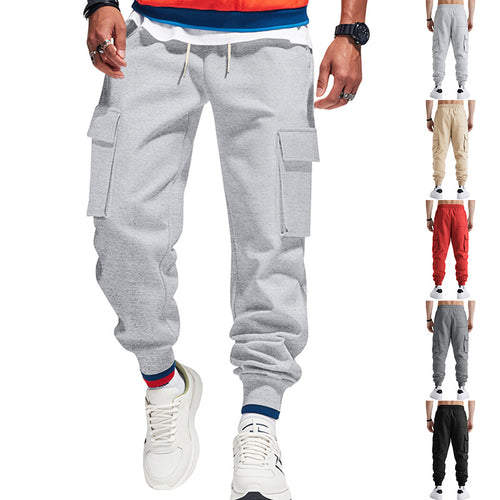 Men's cargo pants with side pockets and elastic waistband Lune London