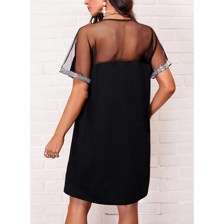Ladies Elegant tunic dress with sequin trim Lune London