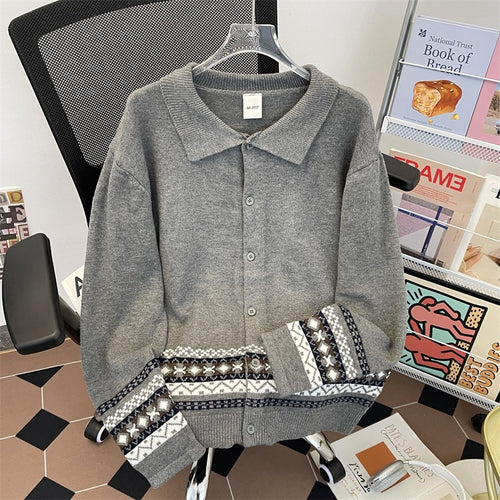Women cardigan with elegant collar and trendy pattern Lune London