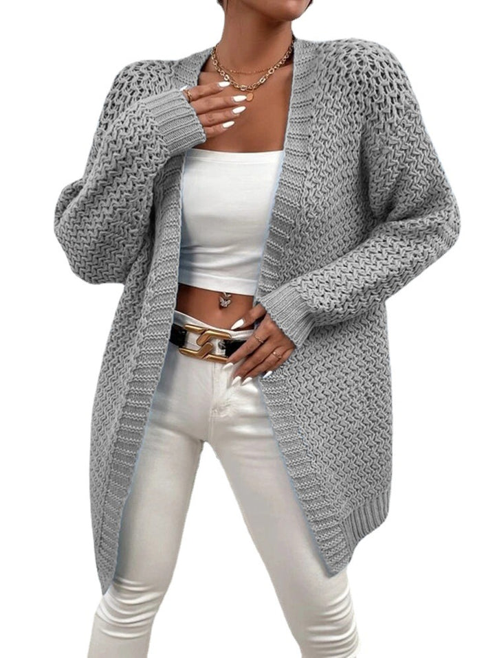 Women open knit cardigan with a breathable structure and a wide cut Lune London