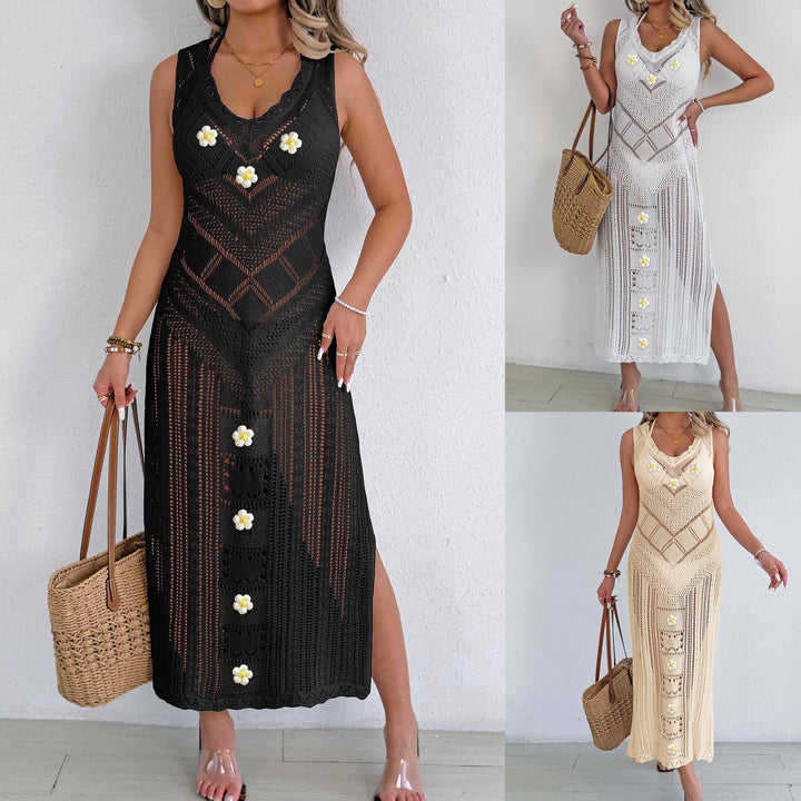 Ladies Bohemian Crochet Maxi Covering Dress Lune London
