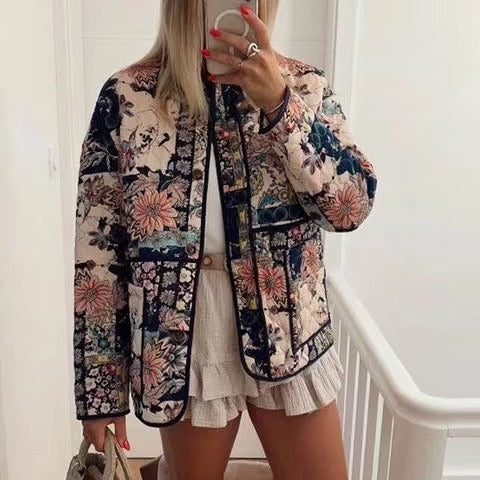 Veste matelassée femme avec design floral et poches pratiques Chic & Stil