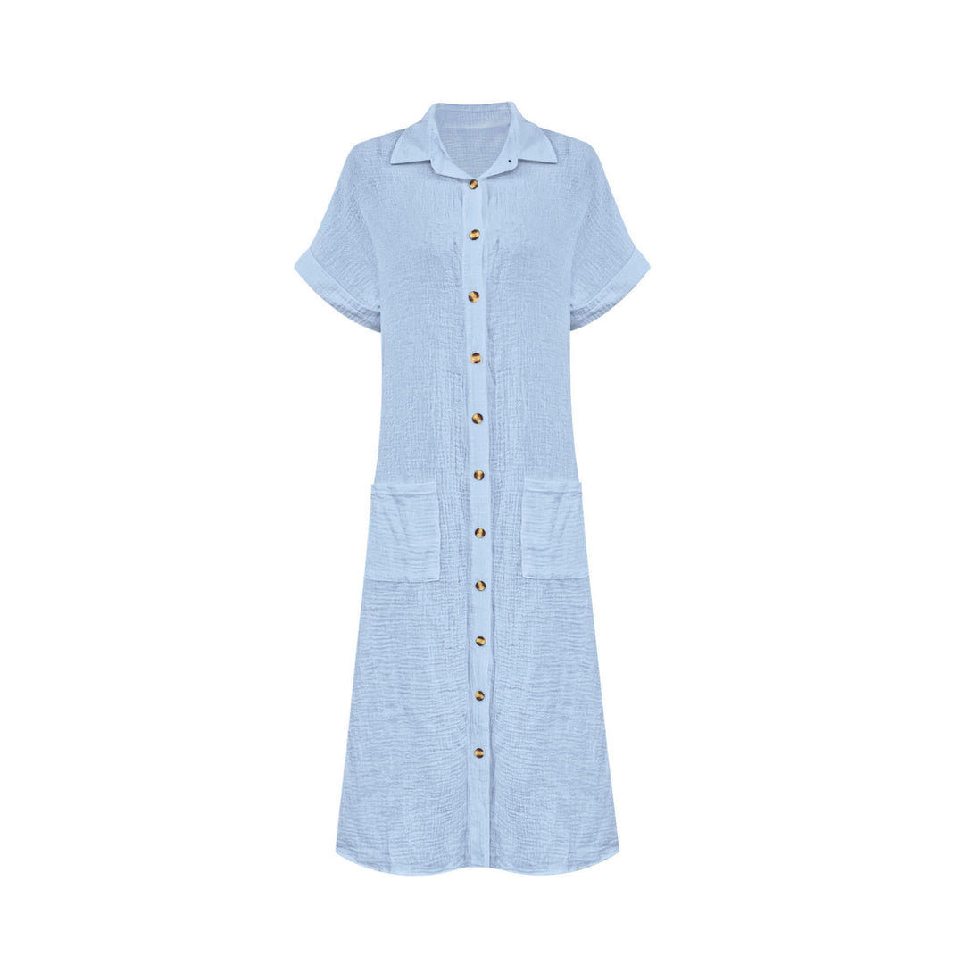 Shirt dress for women with decorative buttons and practical pockets Lune London