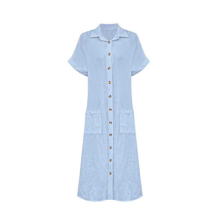 Shirt dress for women with decorative buttons and practical pockets Lune London