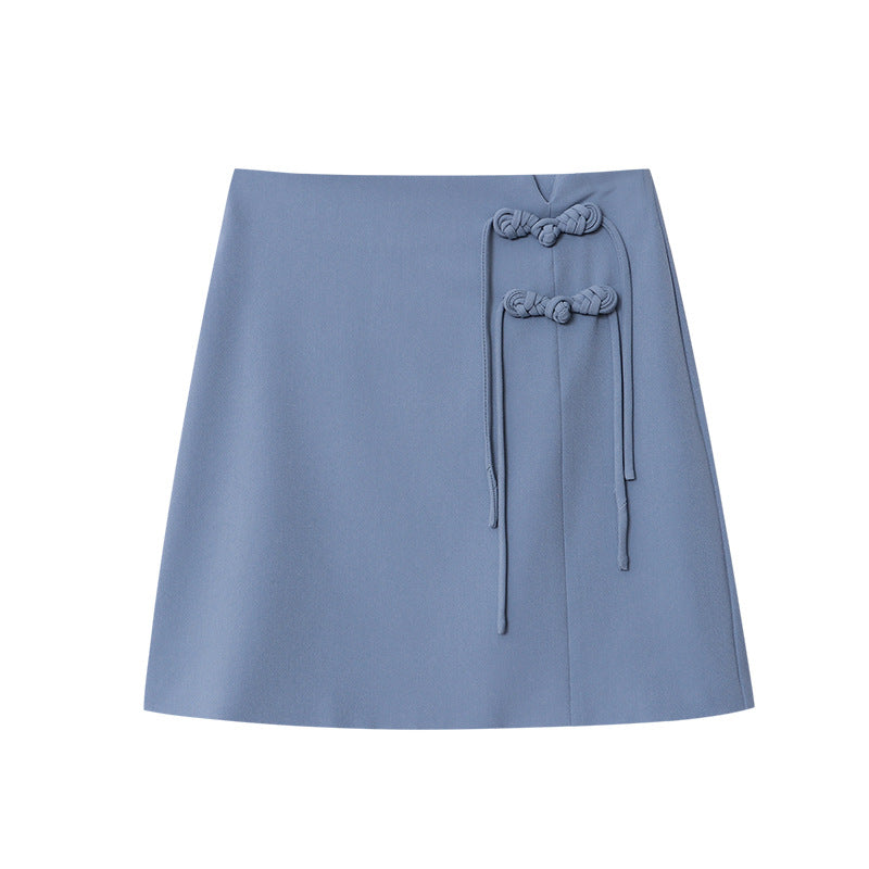 Women's elegant wrap skirt with decorative button details Chic & Stil