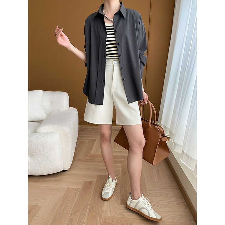 Ladies Elegant Long Sleeve Blouse with Loose Fit Chic & Stil