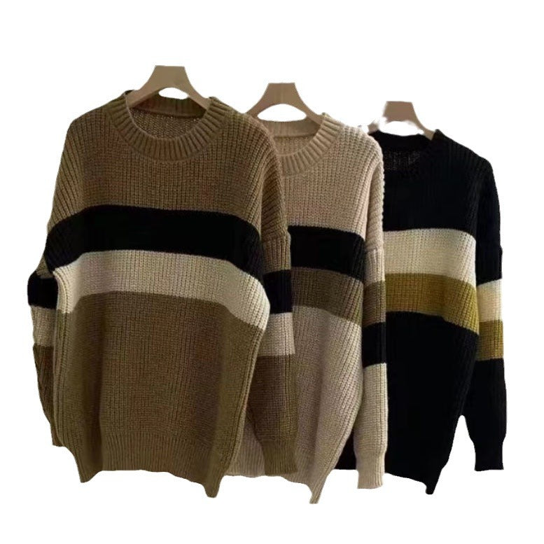 Casual knit sweater for women with modern block design in oversized fit Lune London