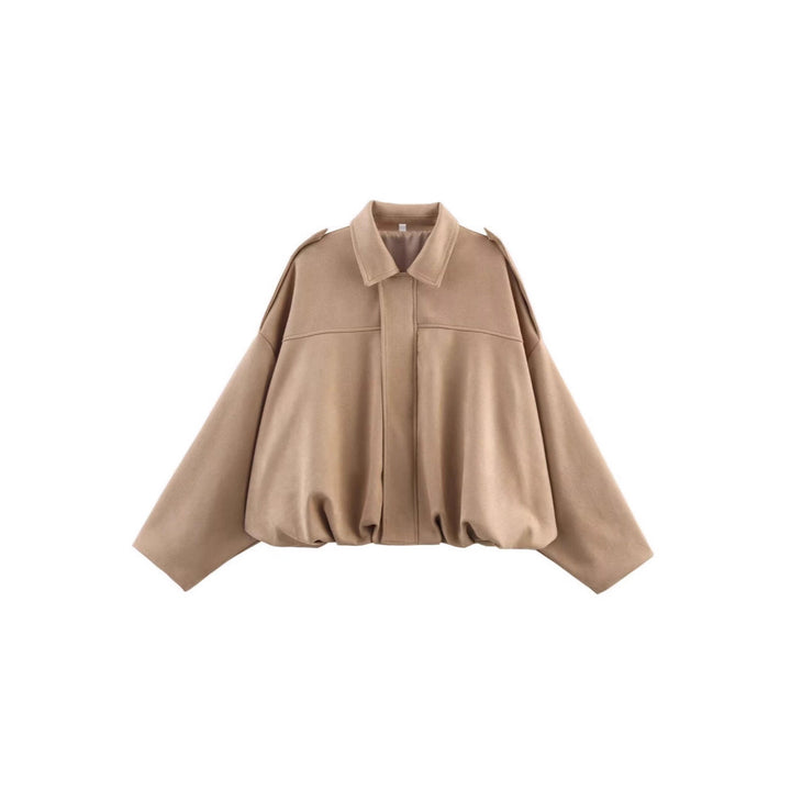 Ladies oversized fashionable jacket with textured design and practical details Lune London