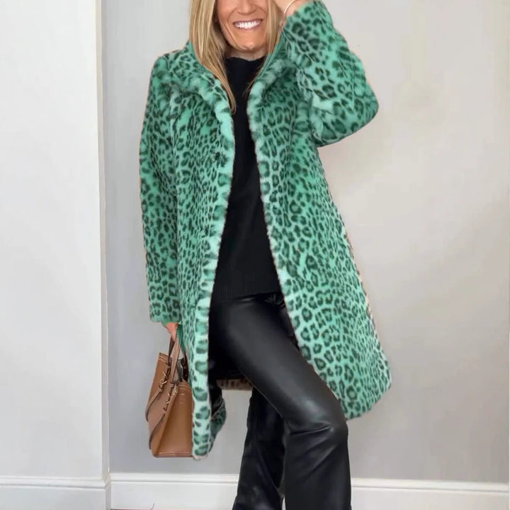 Ladies Luxurious Teddy Coat with Leopard Print and Soft Fleece Lune London