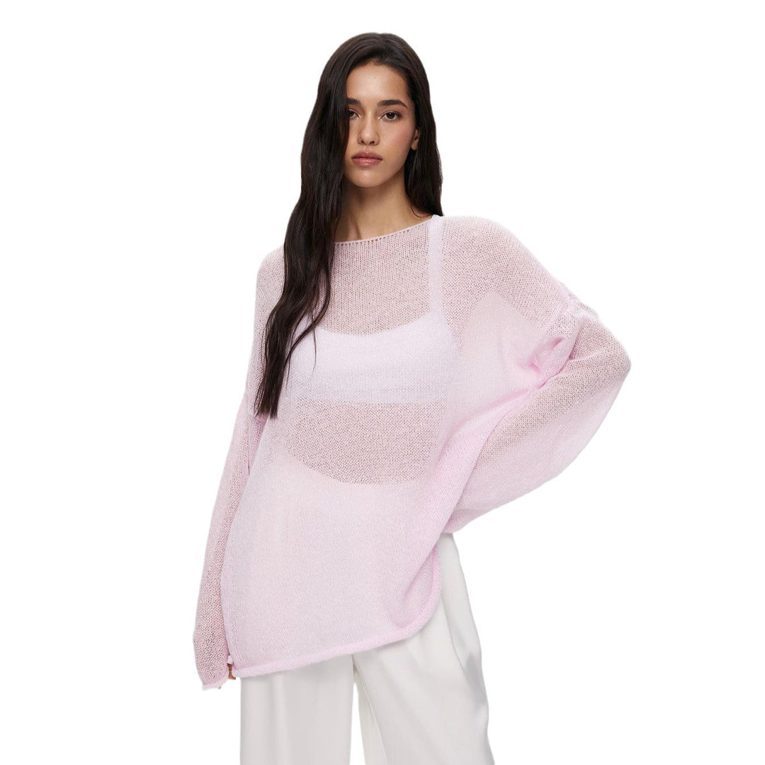 Lightweight knitted jumper for women with sheer effect Lune London
