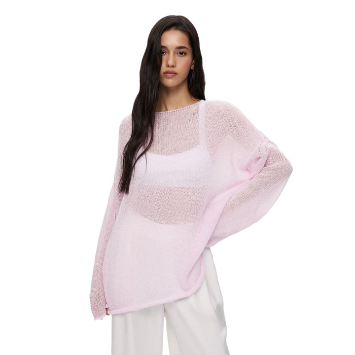 Lightweight knitted jumper for women with sheer effect Lune London
