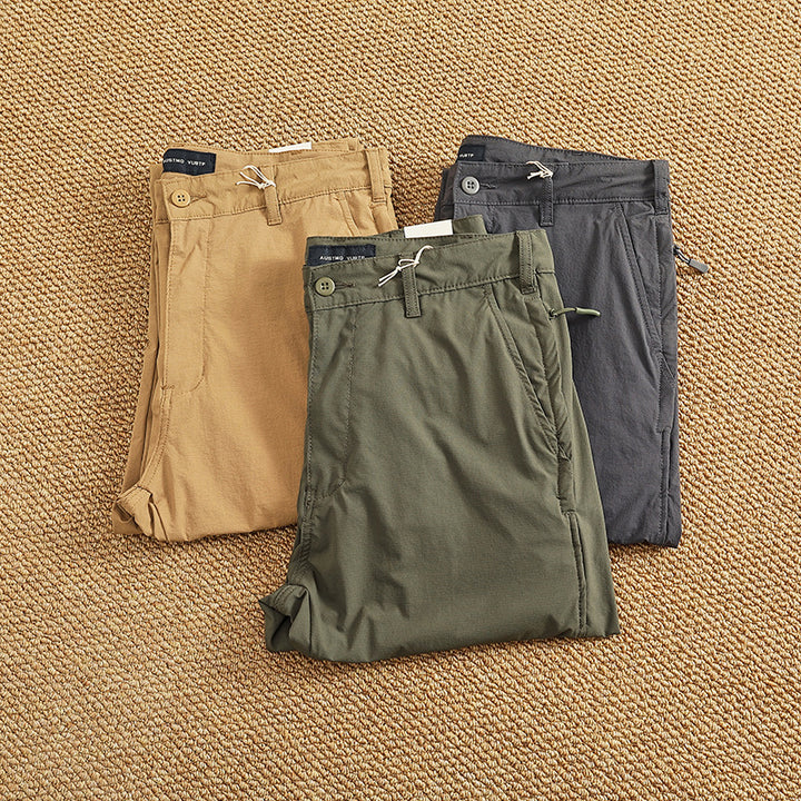 Men's chino pants with elastic waistband and practical side pockets Lune London