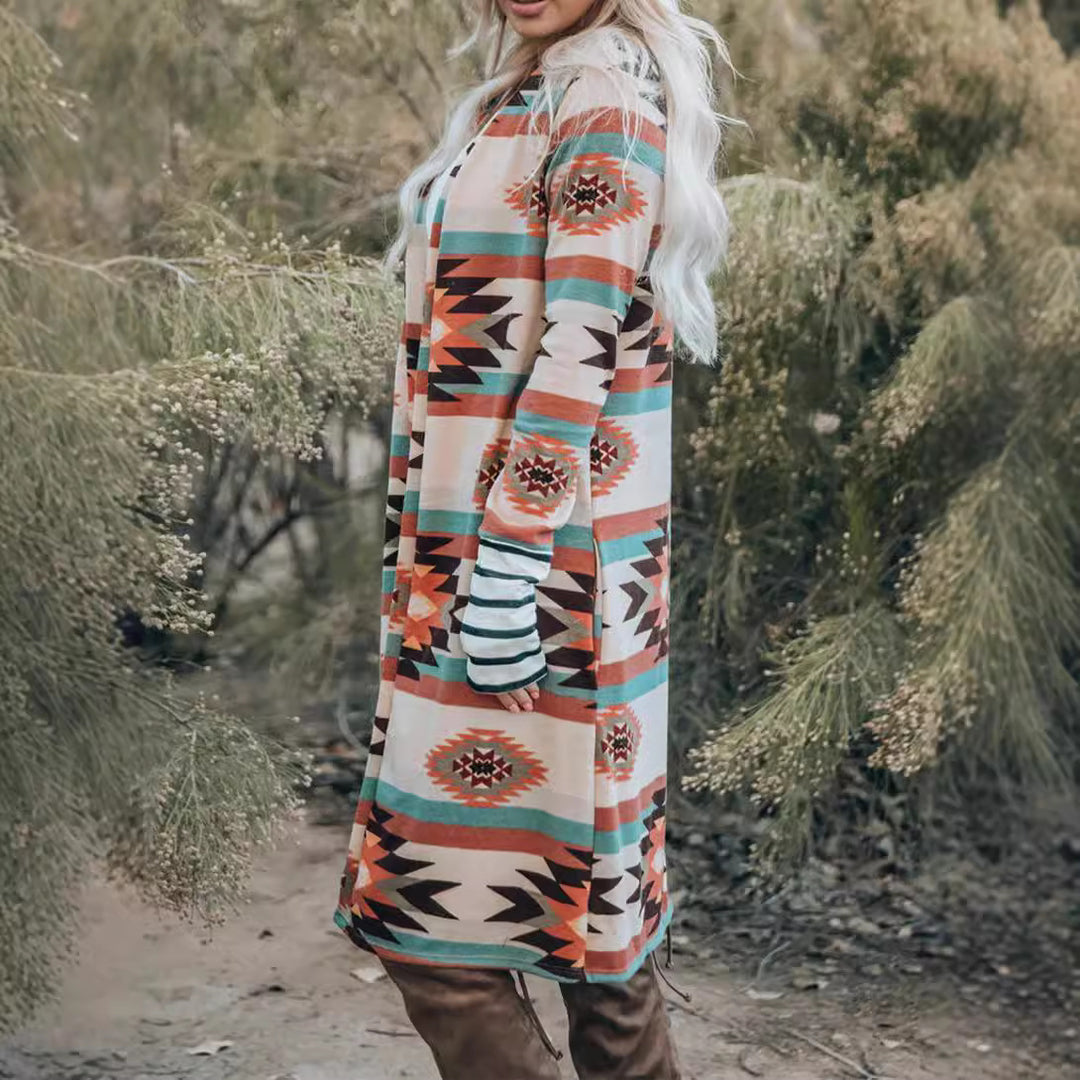 Cardigan kimono pour femmes à manches longues avec motif unique Chic & Stil