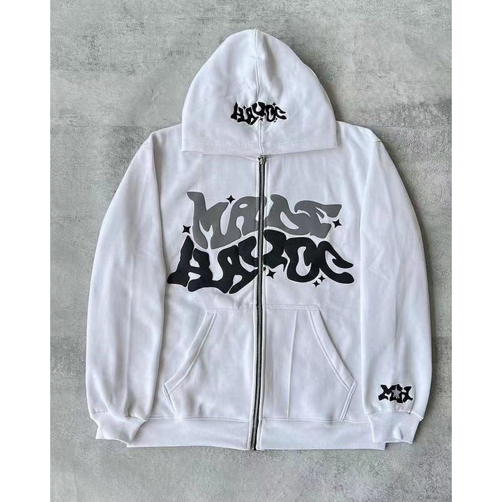 Veste à capuche pour femmes avec lettrage graphique et coupe décontractée Chic & Stil