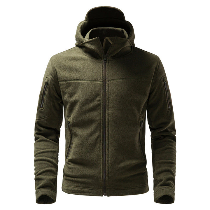 Men's fleece jacket with hood and functional pockets Lune London