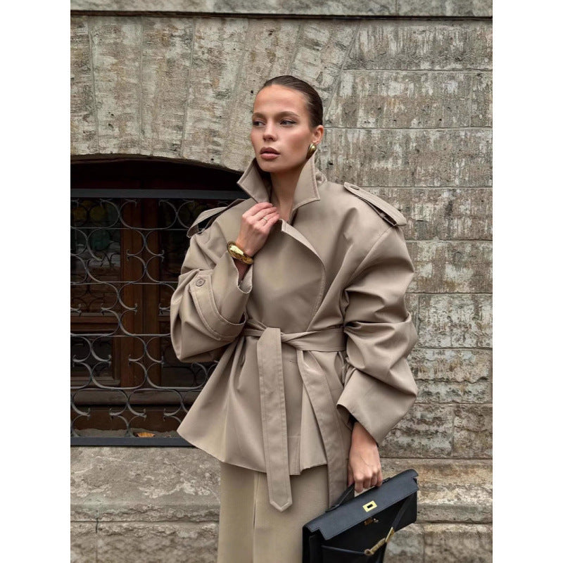 Plus size ladies chic and stylish trench coat
