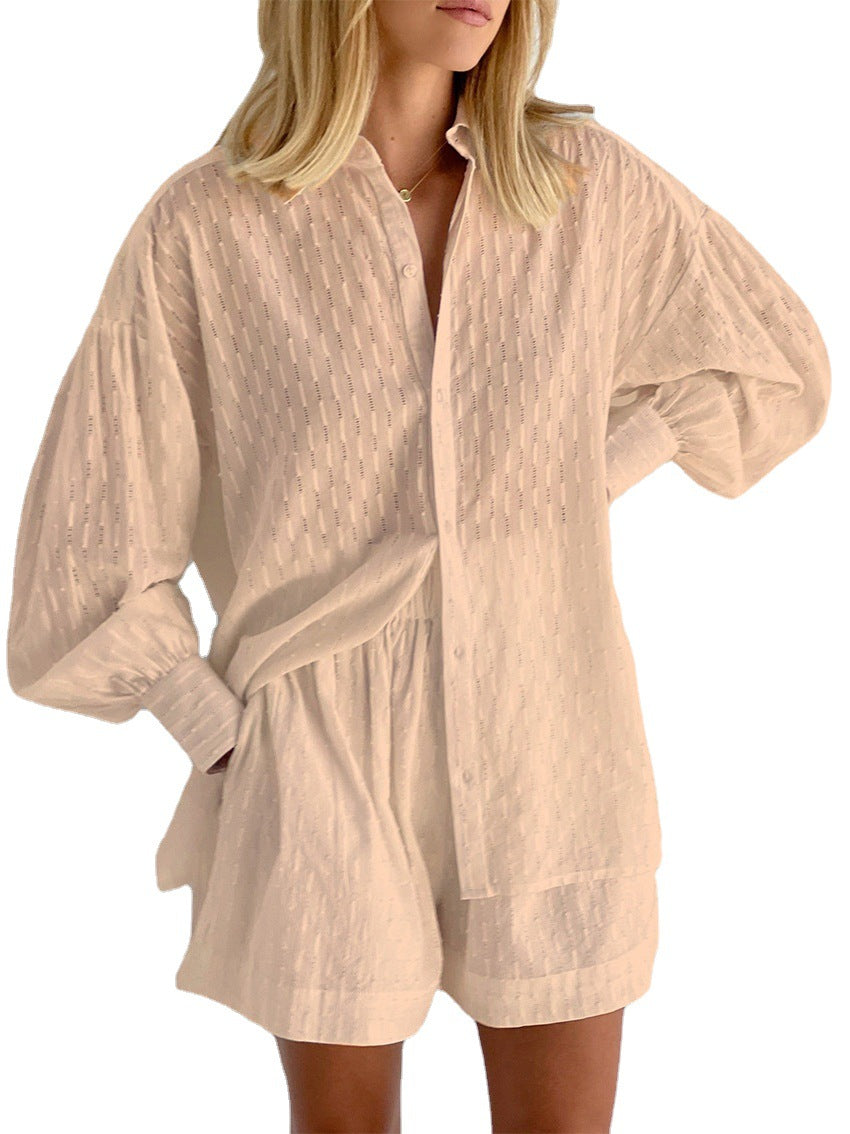 Lune London women's light buttoned coordinated set